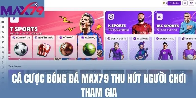 Cá cược bóng đá Max79 thu hút người chơi tham gia