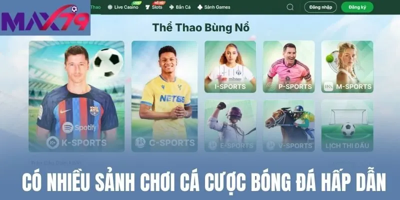 Có nhiều sảnh chơi cá cược bóng đá hấp dẫn