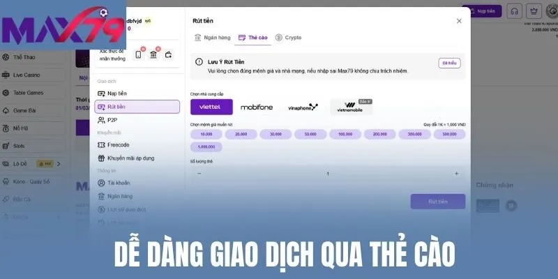 Dễ dàng giao dịch qua thẻ cào