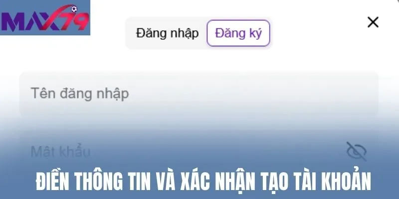Điền thông tin và xác nhận tạo tài khoản