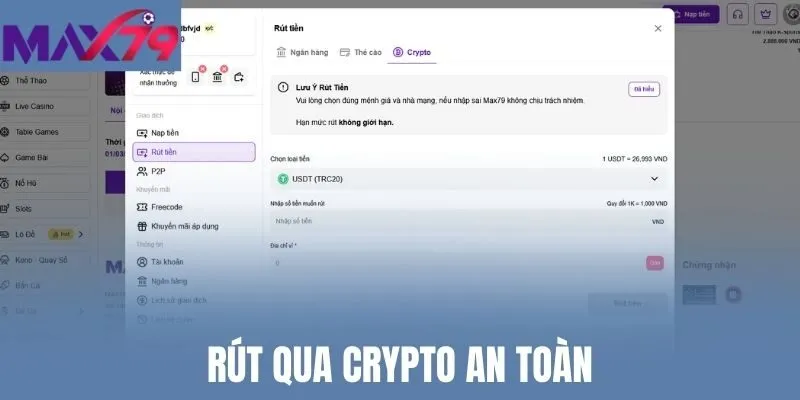 Rút qua crypto an toàn
